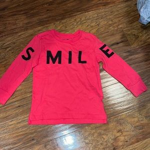 Kids Cotton On Long Sleeve Tshirt.  Red. Size 3. SMILE. NWT.